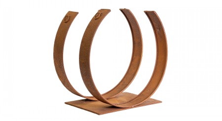 Twin Circle Log Holder Rustic